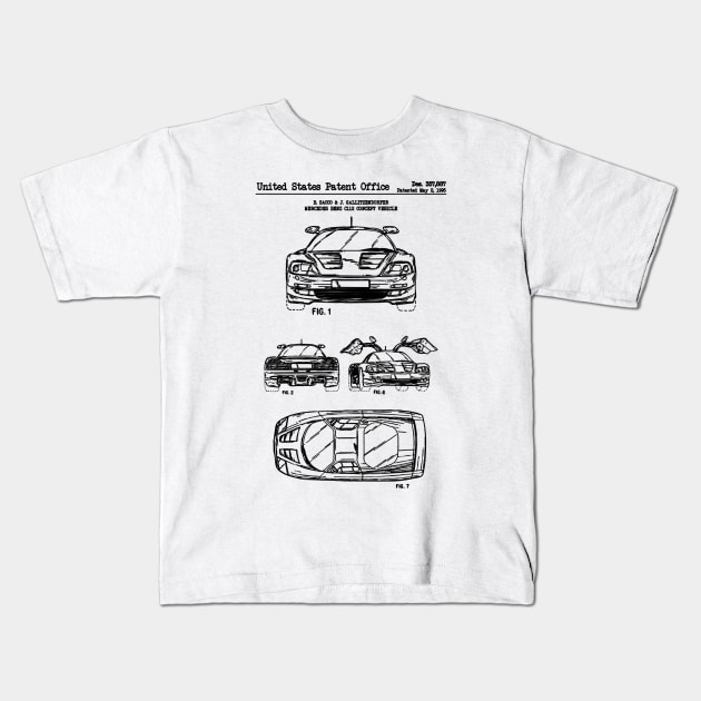 Mercedes Benz C112 Patent Black Kids T-Shirt by Luve